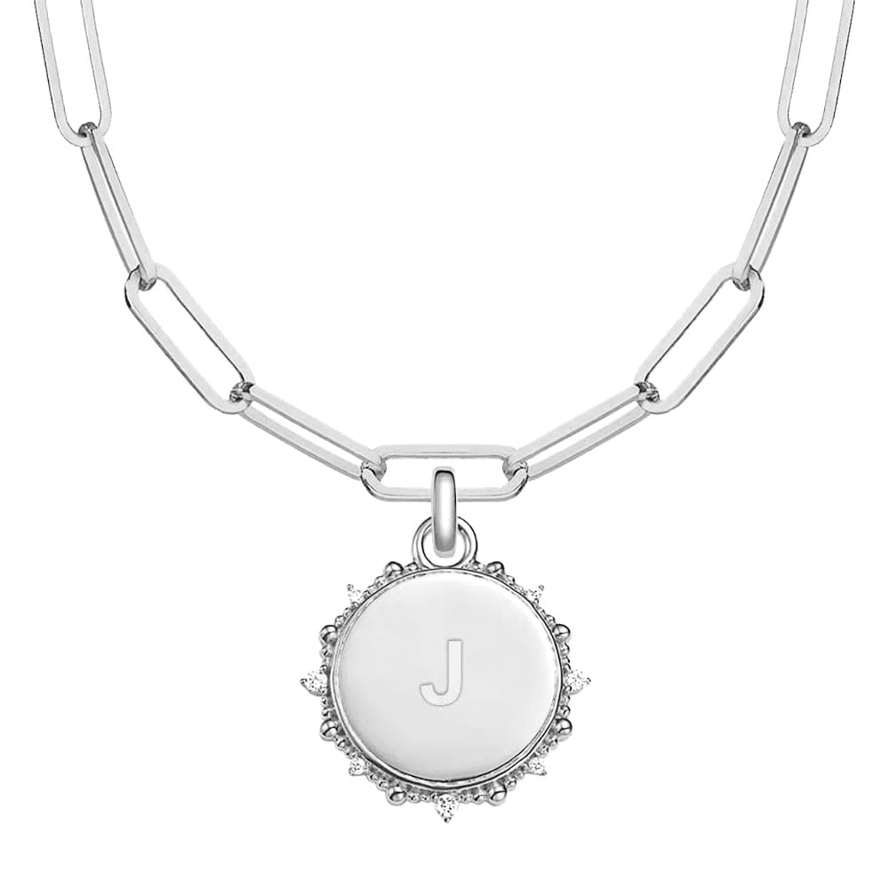 Engravable Moissanite Sunlight Medallion Pendant Necklace