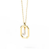 Moissanite Initial J Dangle Pendant Necklace