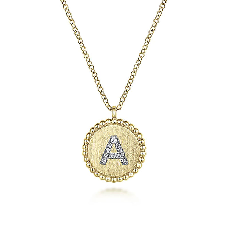 Initial A Medallion Necklace