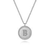 Initial B Medallion Necklace