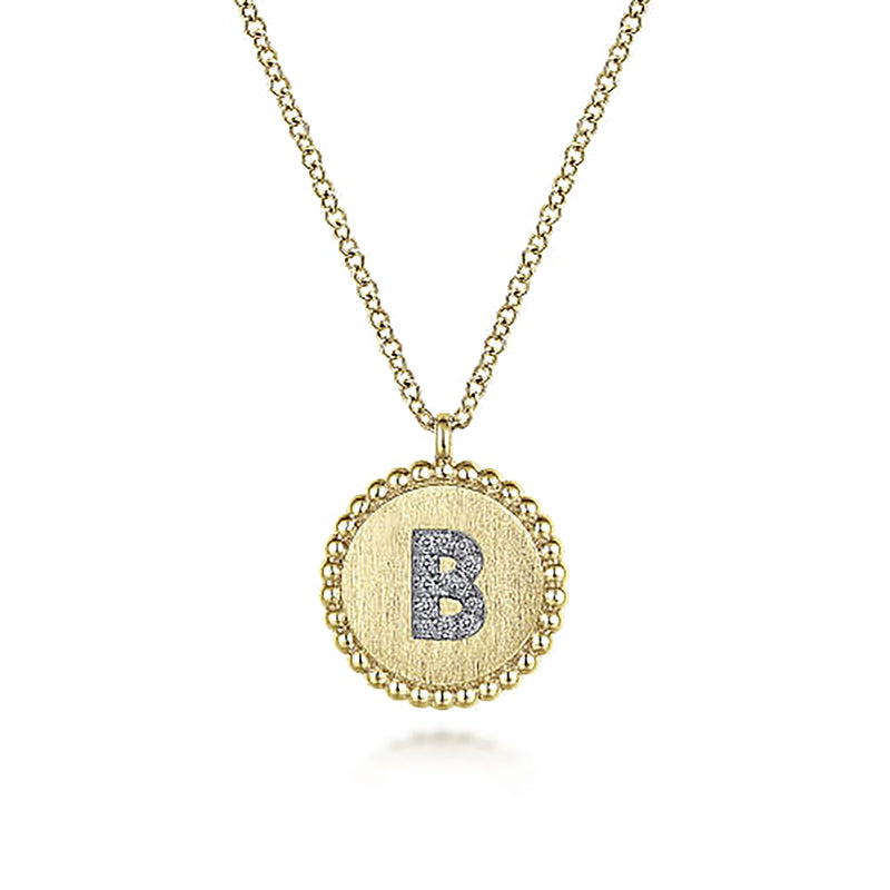 Initial B Medallion Necklace