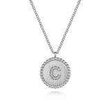 Initial C Medallion Necklace