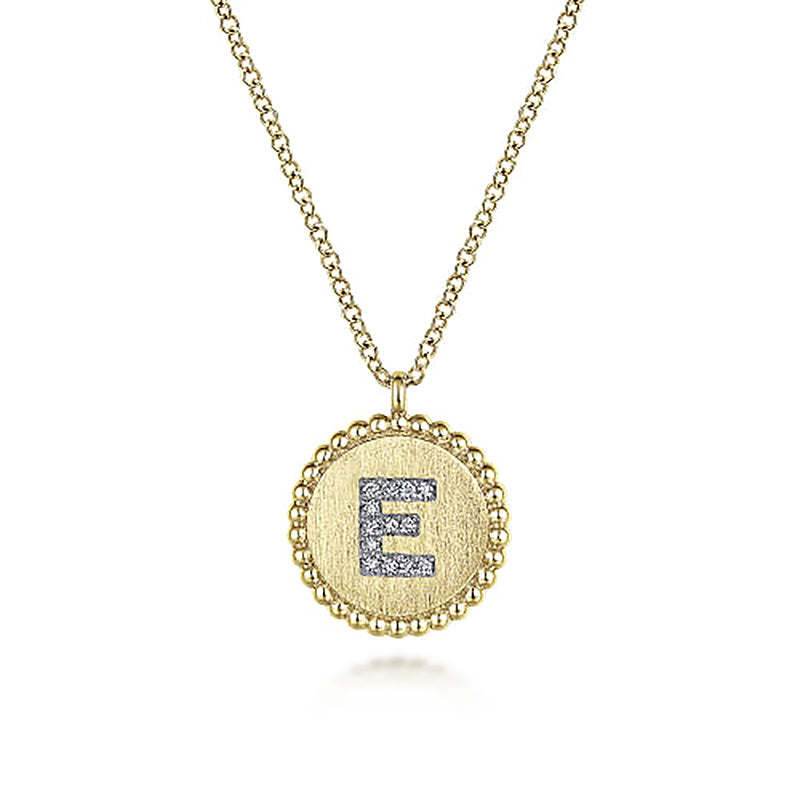 Initial E Medallion Necklace