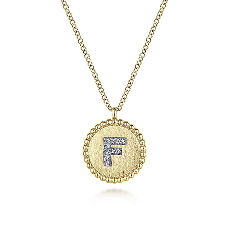 Initial F Medallion Necklace