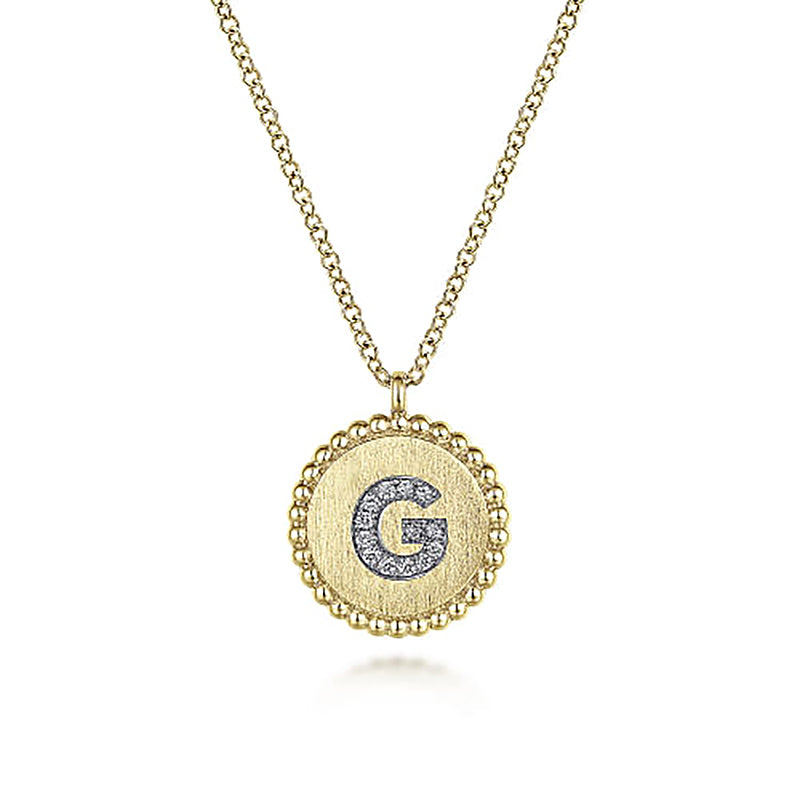 Initial G Medallion Necklace