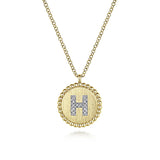 Initial H Medallion Necklace