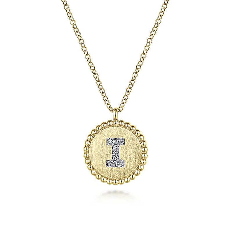 Initial I Medallion Necklace