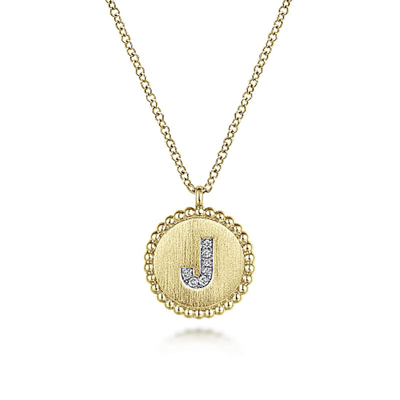 Initial J Medallion Necklace