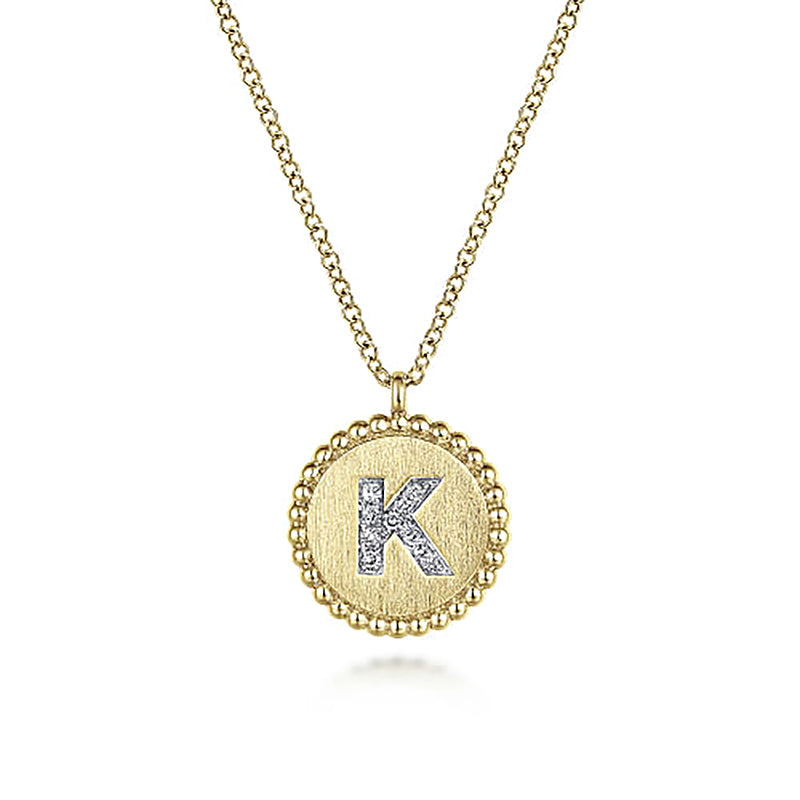 Initial K Medallion Necklace
