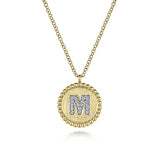 Initial M Medallion Necklace