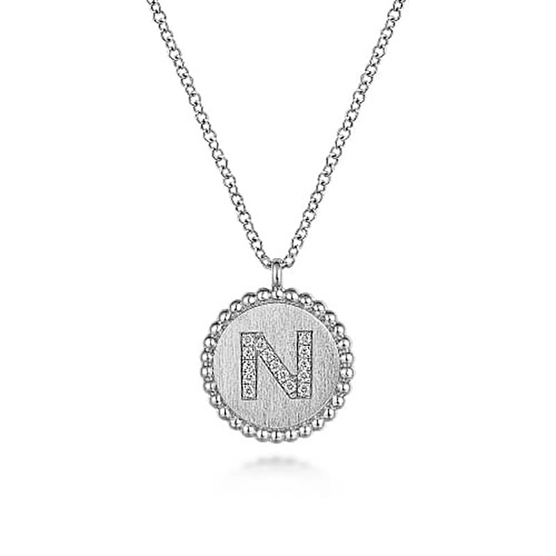 Initial N Medallion Necklace