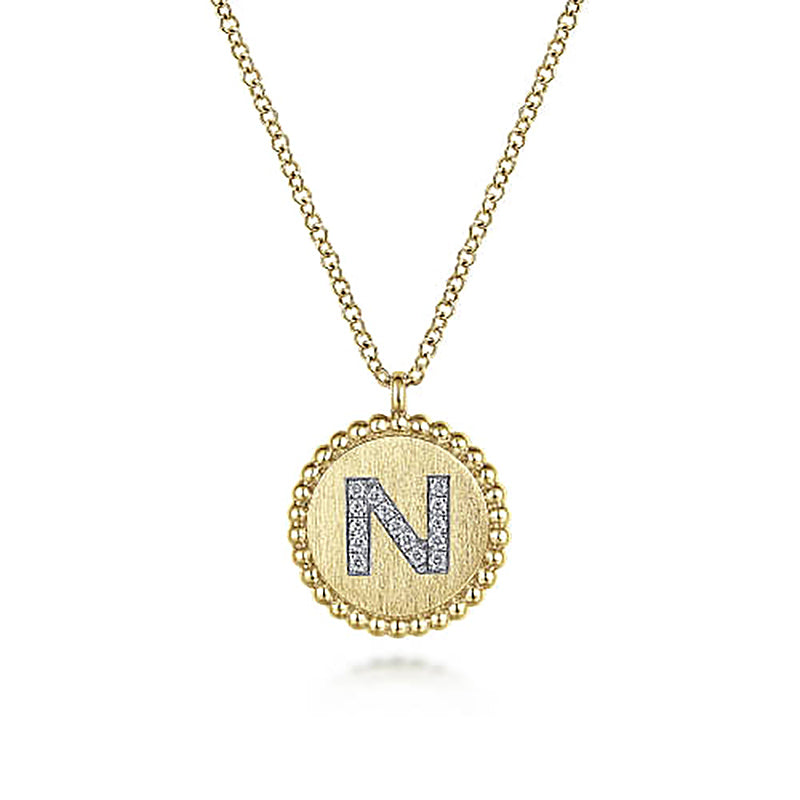 Initial N Medallion Necklace