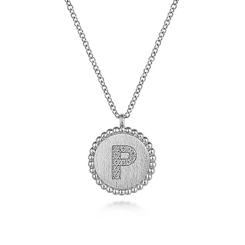 Initial P Medallion Necklace