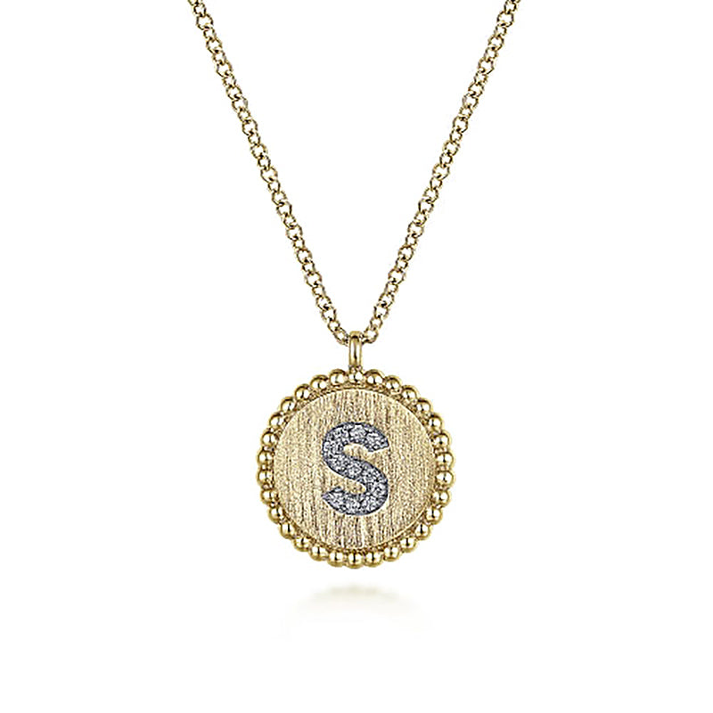Initial S Medallion Necklace