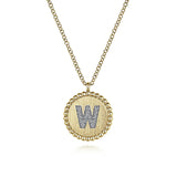 Initial W Medallion Necklace