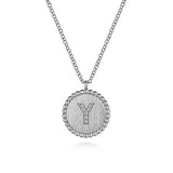 Initial Y Medallion Necklace