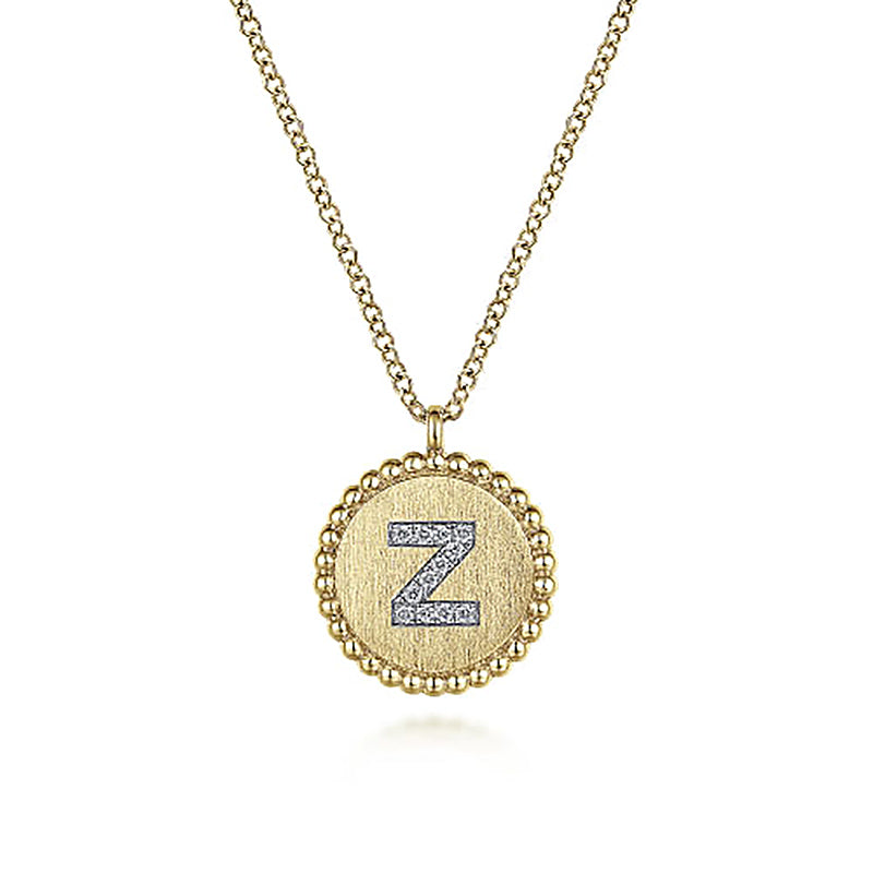Initial Z Medallion Necklace