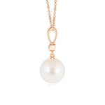 8mm Classic Freshwater Cultured Pearl Drop Pendant with Moissanite - MSBLUE Jewelry