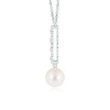 8mm Freshwater Cultured Pearl Pendant with Cascading Flowers