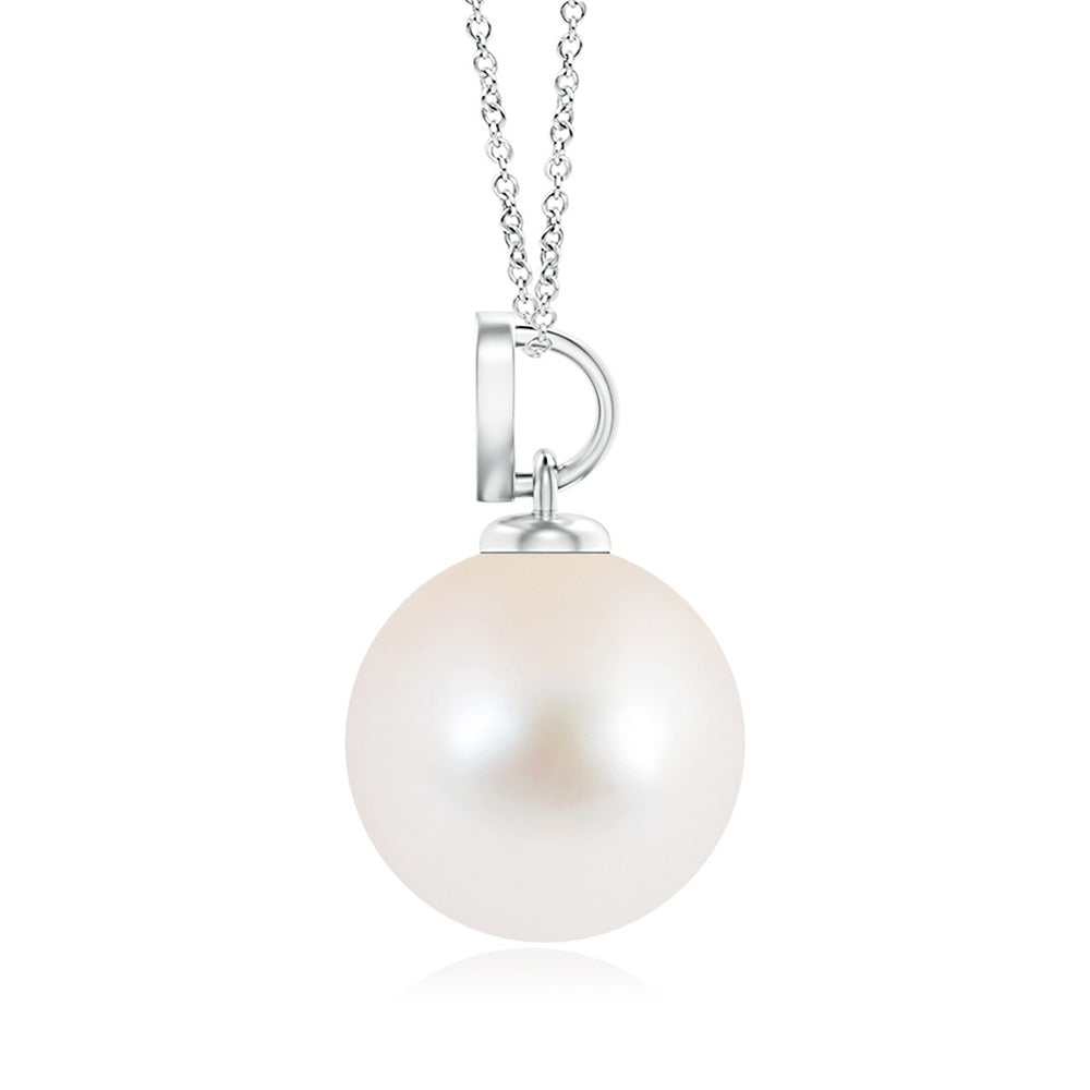 8mm Freshwater Cultured Pearl Pendant with Heart-Shaped Bale