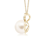 8mm Freshwater Cultured Pearl Solitaire Pendant with Moissanite