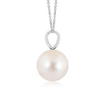 8mm Freshwater Cultured Pearl Solitaire V-Bale Pendant - MSBLUE Jewelry