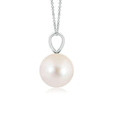 8mm Freshwater Cultured Pearl Solitaire V-Bale Pendant - MSBLUE Jewelry