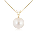 8mm Freshwater Cultured Pearl Solitaire V-Bale Pendant