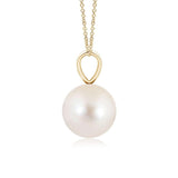 8mm Freshwater Cultured Pearl Solitaire V-Bale Pendant - MSBLUE Jewelry