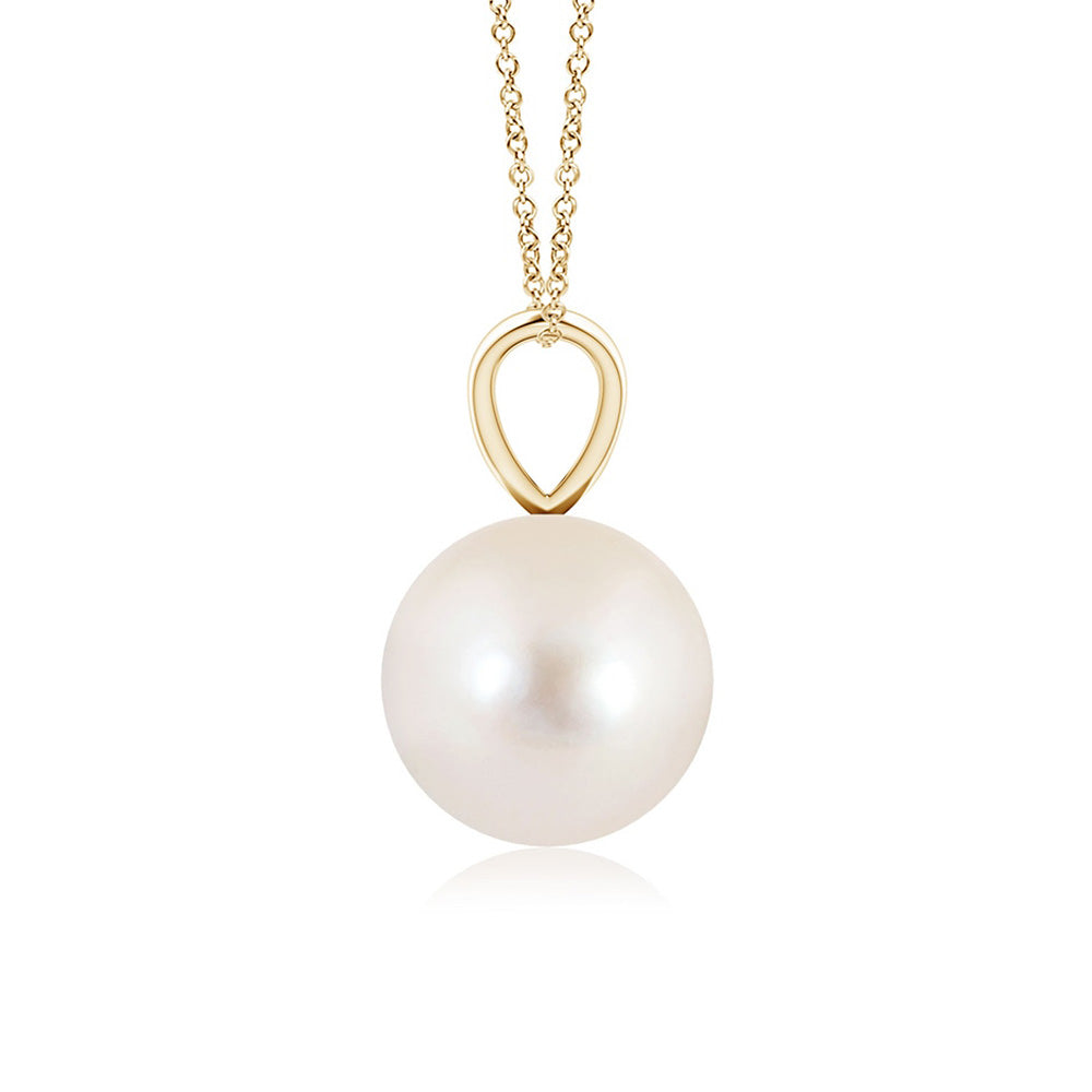 8mm Freshwater Cultured Pearl Solitaire V-Bale Pendant