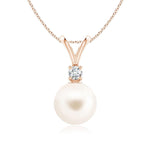 8mm Freshwater Cultured Pearl V-Bale Pendant - MSBLUE Jewelry