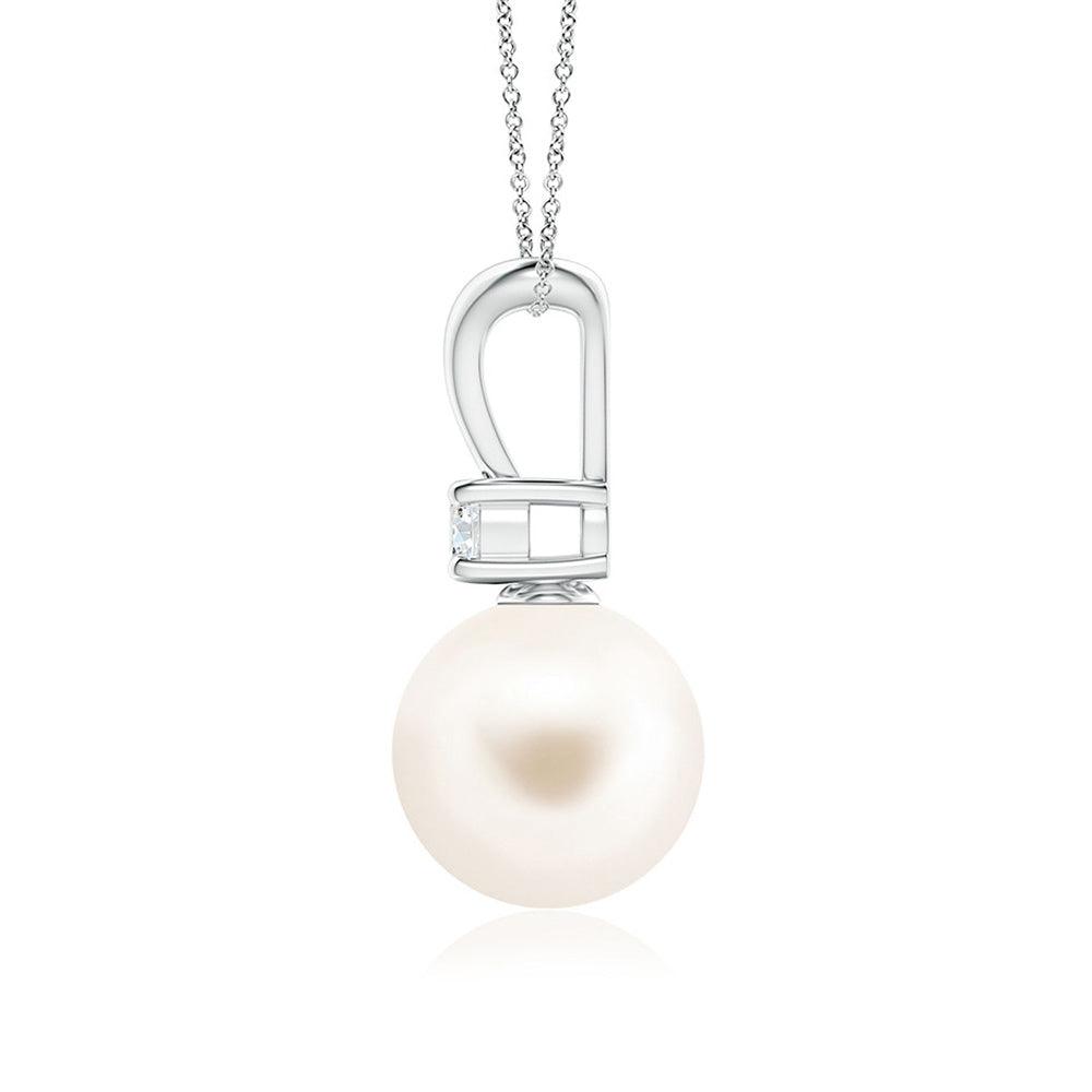 8mm Freshwater Cultured Pearl V-Bale Pendant - MSBLUE Jewelry