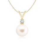 8mm Freshwater Cultured Pearl V-Bale Pendant - MSBLUE Jewelry