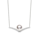 8mm Freshwater Cultured Pearl Chevron Necklace
