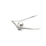 8mm Freshwater Cultured Pearl Chevron Necklace - MSBLUE Jewelry