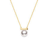 8mm Freshwater Cultured Pearl Balance Beam Necklace