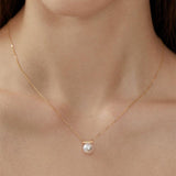 8mm Freshwater Cultured Pearl Balance Beam Necklace - MSBLUE Jewelry