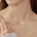 8mm Freshwater Cultured Pearl Balance Beam Necklace - MSBLUE Jewelry