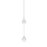 6mm Freshwater Cultured Pearl Balance Beam Necklace with Moissanite Pavé - MSBLUE Jewelry