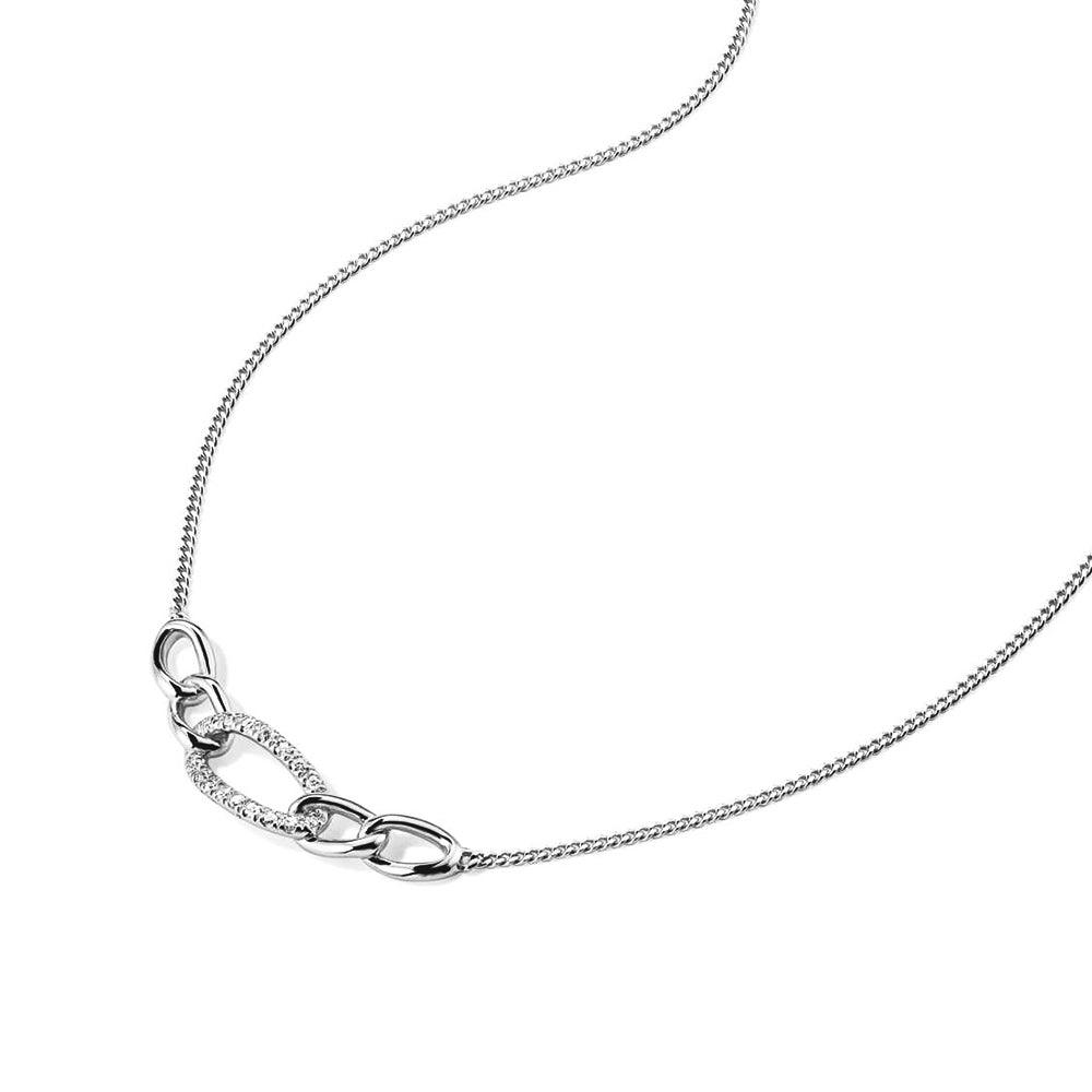 Pavé Interlocking Link Curve Necklace - MSBLUE Jewelry