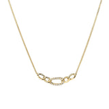 Pavé Interlocking Link Curve Necklace - MSBLUE Jewelry