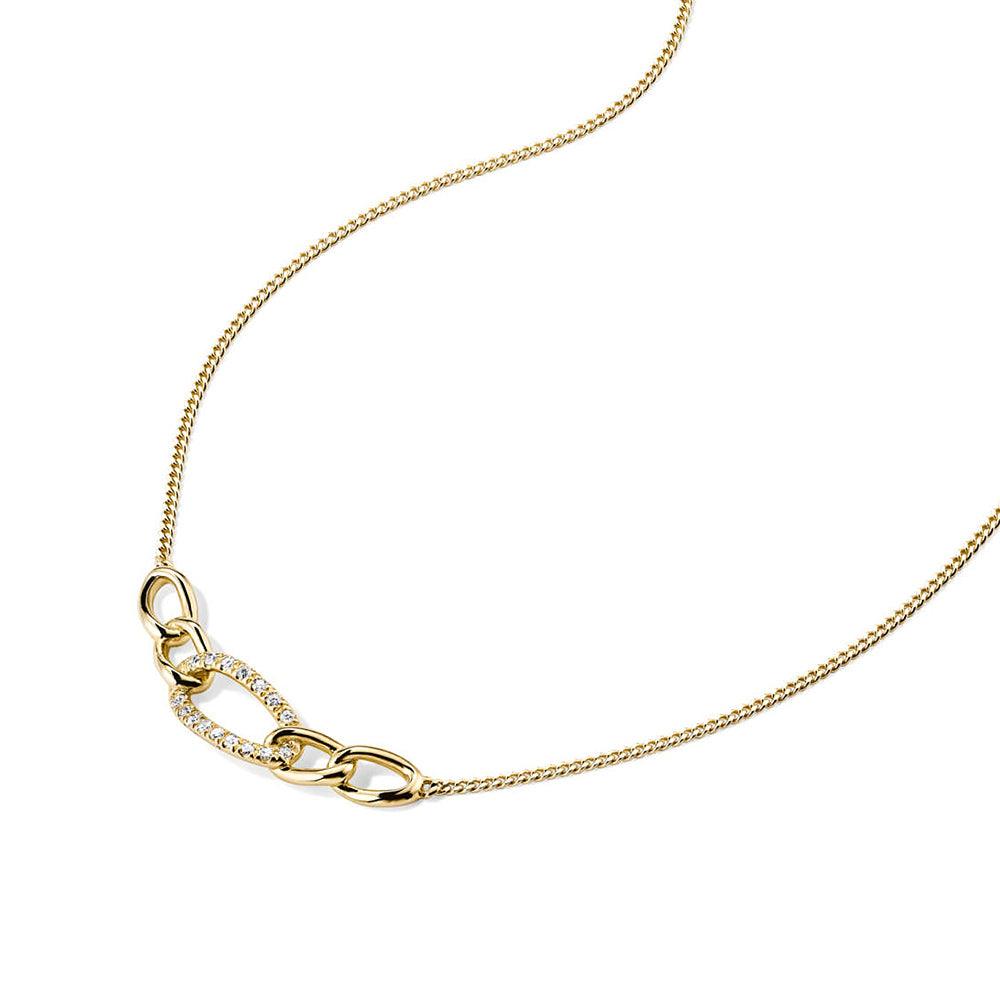 Pavé Interlocking Link Curve Necklace - MSBLUE Jewelry