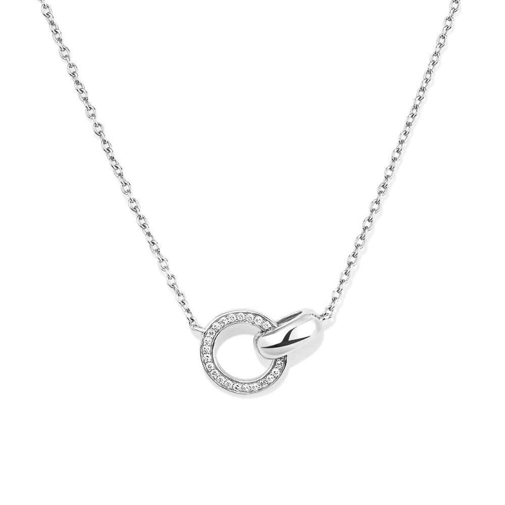 Pavé Lab Grown Diamond Interlocking Love Necklace - MSBLUE Jewelry