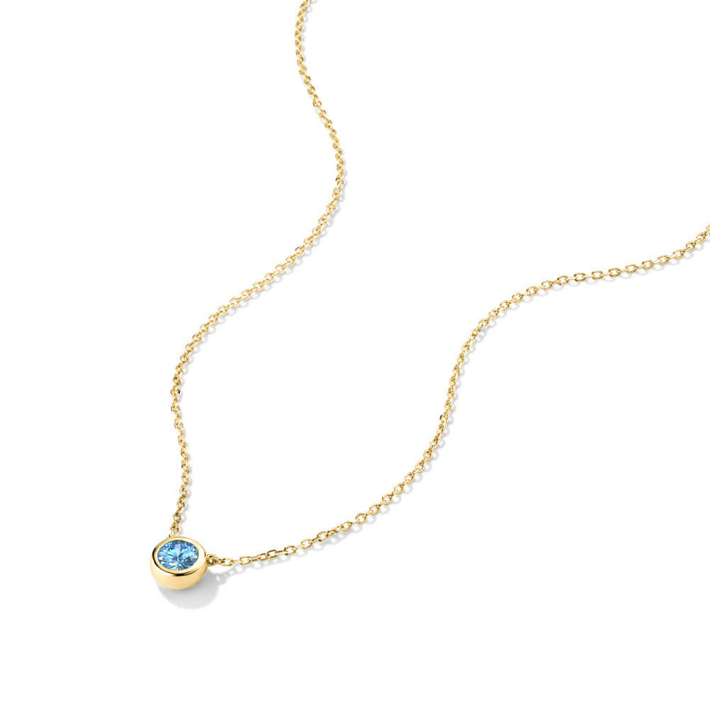 Minimalist Bezel Set 12 Birthstones Necklace