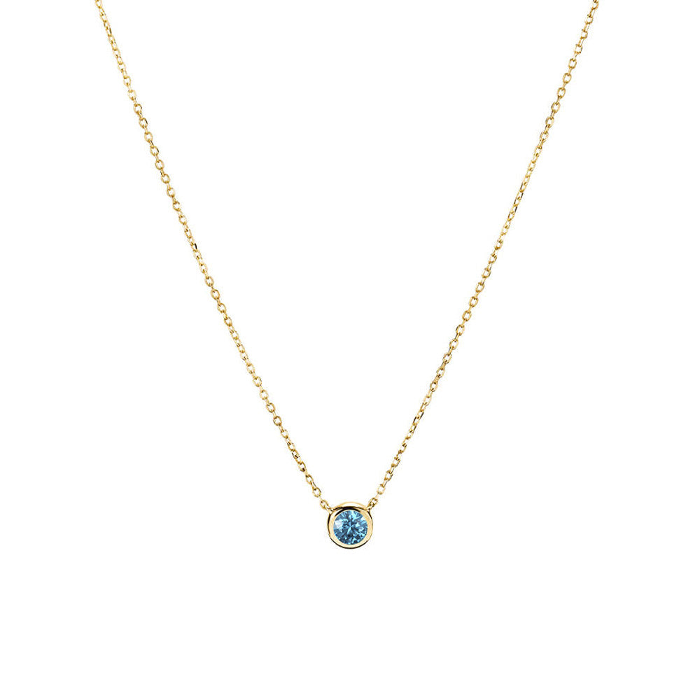 Minimalist Bezel Set 12 Birthstones Necklace