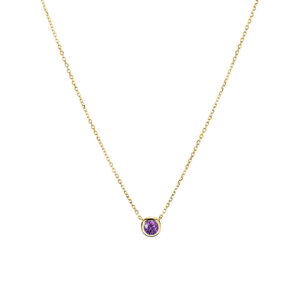 Minimalist Bezel Set 12 Birthstones Necklace