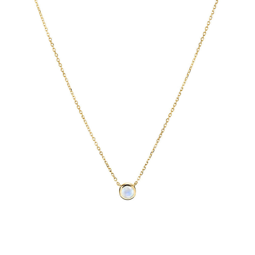 Minimalist Bezel Set 12 Birthstones Necklace