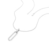 Pavé Lab Grown Diamond Paper Clip Link Pendant Necklace