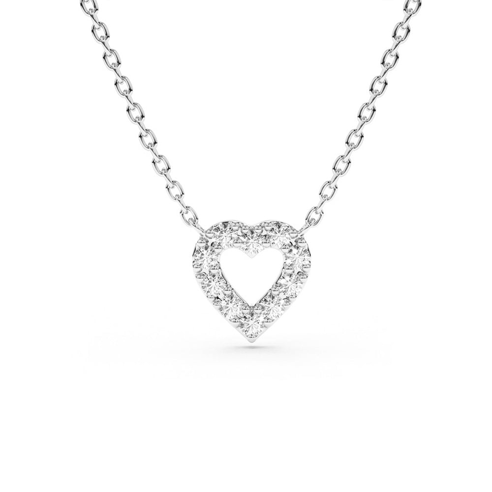 Pavé Lab Grown Diamond Mini Heart Necklace