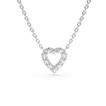 Pavé Lab Grown Diamond Mini Heart Necklace - MSBLUE Jewelry